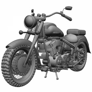 مدل سه بعدی موتور سیکلت یاماها