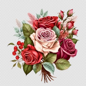 عکس تصاویر گرافیکی گل های رز با پس زمینه خام | عکس تصاویر گرافیکی گل