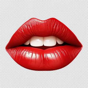 عکس png لب قرمز و دهان زنانه با کیفیت بالا