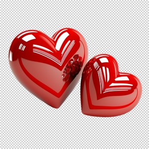 عکس png عاشقانه قلب های قرمز با بکگراند خالی