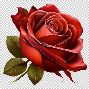 عکس png گل رز قرمز رنگ با پس زمینه خام
