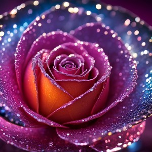 عکس گل رز آبی با قطره آب با کیفیت بالا