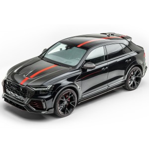 عکس 8k ماشین شاسی بلند آئودی سیاه با کیفیت بالا