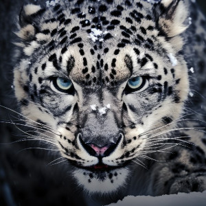 عکس پلنگ برفی در طبیعت با کیفیت بالا