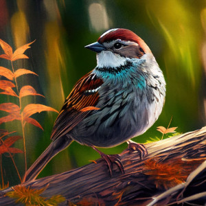 عکس گنجشک بسیار زیبا و رنگی با کیفیت بالا