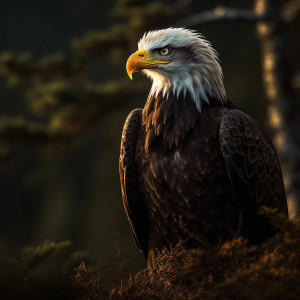 عکس شاهین نشته روی درخت با کیفیت بالا