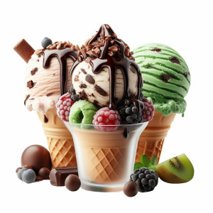 عکس بستنی در لیوان شیشه ای با کیفیت بالا