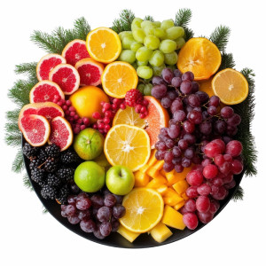 عکس سینی میوه انگور و کیوی با کیفیت بالا