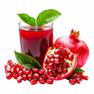 عکس لیوان شیشه آب میوه و میوه انار با کیفیت بالا