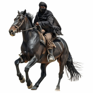 عکس تصویر مبارز جنگجوی سوار بر اسب با کیفیت بالا