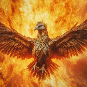 عکس پرنده افسانه ای سیمرغ با بال های باز با کیفیت