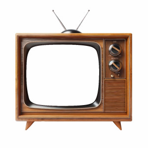 عکس تلویزیون کلاسیک قدیمی چوبی با کیفیت بالا