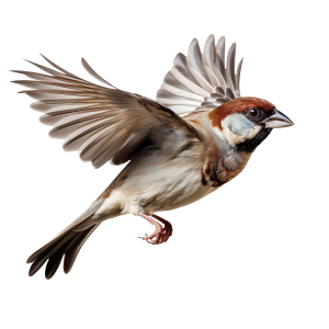 عکس گنجشک زیبا و رنگارنگ روی شاخه درخت با کیفیت