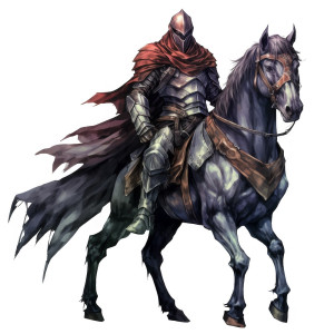 عکس تصویر گرافیکی جنگجوی سوار بر اسب با کیفیت بالا