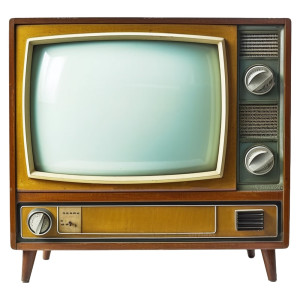 عکس تلویزیون قدیمی سیاه و سفید با کیفیت بالا