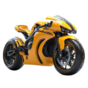 عکس موتور سیکلت اسپرت زرد رنگ با کیفیت بالا
