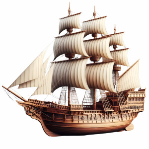 عکس کشتی بادبانی قدیمی در دریا با کیفیت بالا