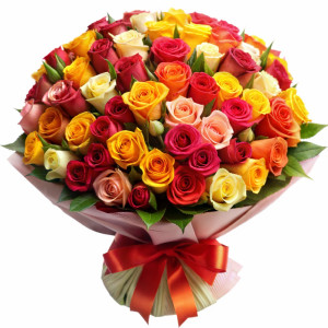 عکس دسته گل رز طبیعی صورتی با کیفیت بالا