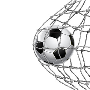 عکس گرافیکی توپ فوتبال و تور دروازه با کیفیت بالا