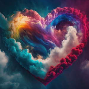 عکس قلب عاشقانه ابری زنگی با کیفیت بالا