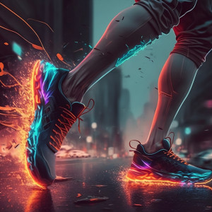 عکس گرافیکی کفش به صورت هندسی با کیفیت بالا