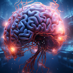 عکس سه بعدی مغز انسان و عصب های آن با کیفیت بالا