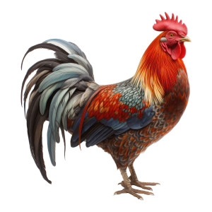 عکس خروس رنگی با تاج قرمز رنگ با کیفیت بالا