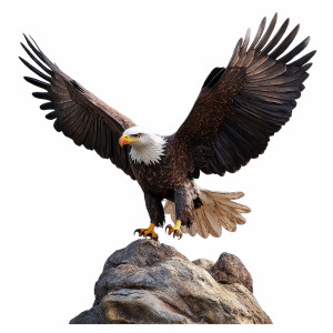 عکس png عقاب زیبا نشسته روی سنگ با کیفیت بالا