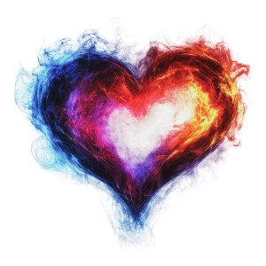 عکس png عاشقانه قلب با دود قرمز با کیفیت بالا