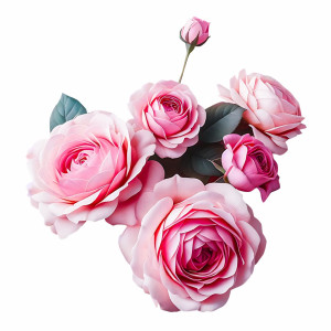 عکس 5k گل رز صورتی و عنچه گل با کیفیت بالا