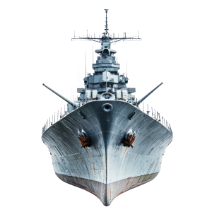 عکس کشتی جنگی از نمای جلو بدون پس زمینه و خام