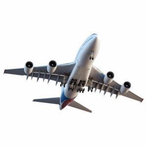 عکس png هواپیما مسافربری در آسمان با کیفیت بالا