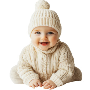 عکس 8k نوزاد در حال خنده با کیفیت بالا