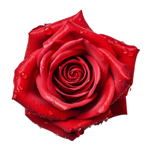 عکس png گل رز زیبا و قطره های آب با کیفیت بالا
