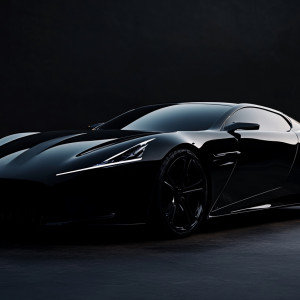 عکس 4k خودروی اسپرت سیاه رنگ با کیفیت بالا