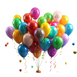 عکس png بادکنک های زنگارنگ با کیفیت بالا