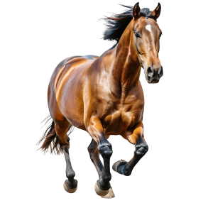 عکس png اسب قهوه ای زیبا و تنومند با کیفیت بالا