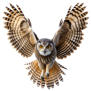 عکس png پرنده جغد با بال های باز با کیفیت بالا