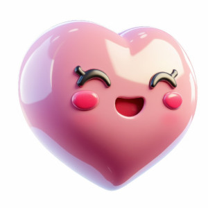 عکس png قلب عاشقانه خندان با کیفیت بالا