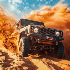 دانلود رایگان عکس خودروی شاسی بلند در بیابان