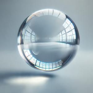 عکس کریستال سه بعدی توپی شیشه ای با کیفیت بالا