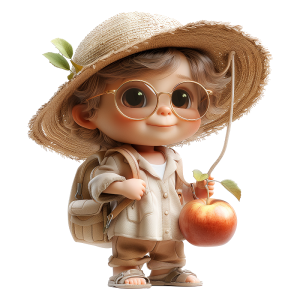 عکس png گرافیکی دختر بچه کارتونی با کیفیت بالا