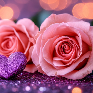 عکس عاشقانه قلب و گل رز با کیفیت بالا