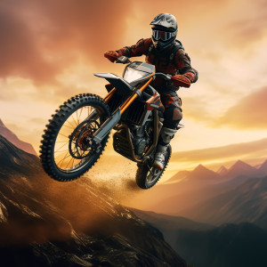 عکس موتور سیکلت کراس در حال حرکات نمایشی