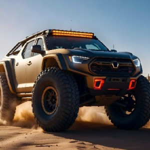 عکس 4k ماشین شاسی بلند خفن در بیابان با کیفیت بالا