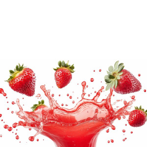 عکس میوه توت فرنگی با کیفیت بالا و پس زمینه سفید