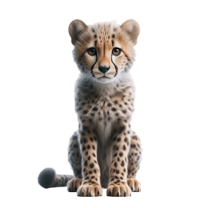 عکس png بچه پوزپلنگ بازیگوش با کیفیت بالا