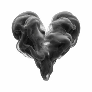 عکس قلب عاشقانه دودی قرمز و آبی با کیفیت بالا