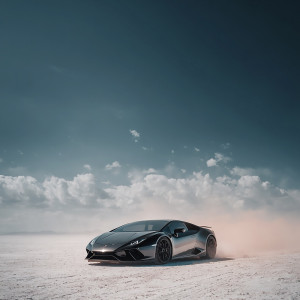 عکس 4k ماشین لامبورگینی در بیابان با کیفیت بالا