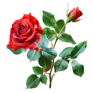 عکس png شاخه گل رز قرمز عاشقانه با کیفیت بالا
